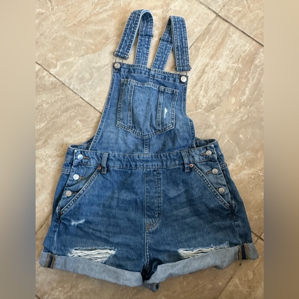 NWOT Denim overall shorts